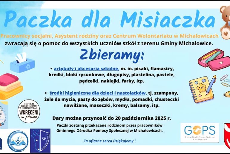 Dołącz do akcji „Paczka dla Misiaczka”! 